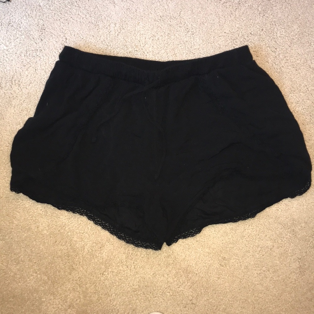 black drawstring shorts